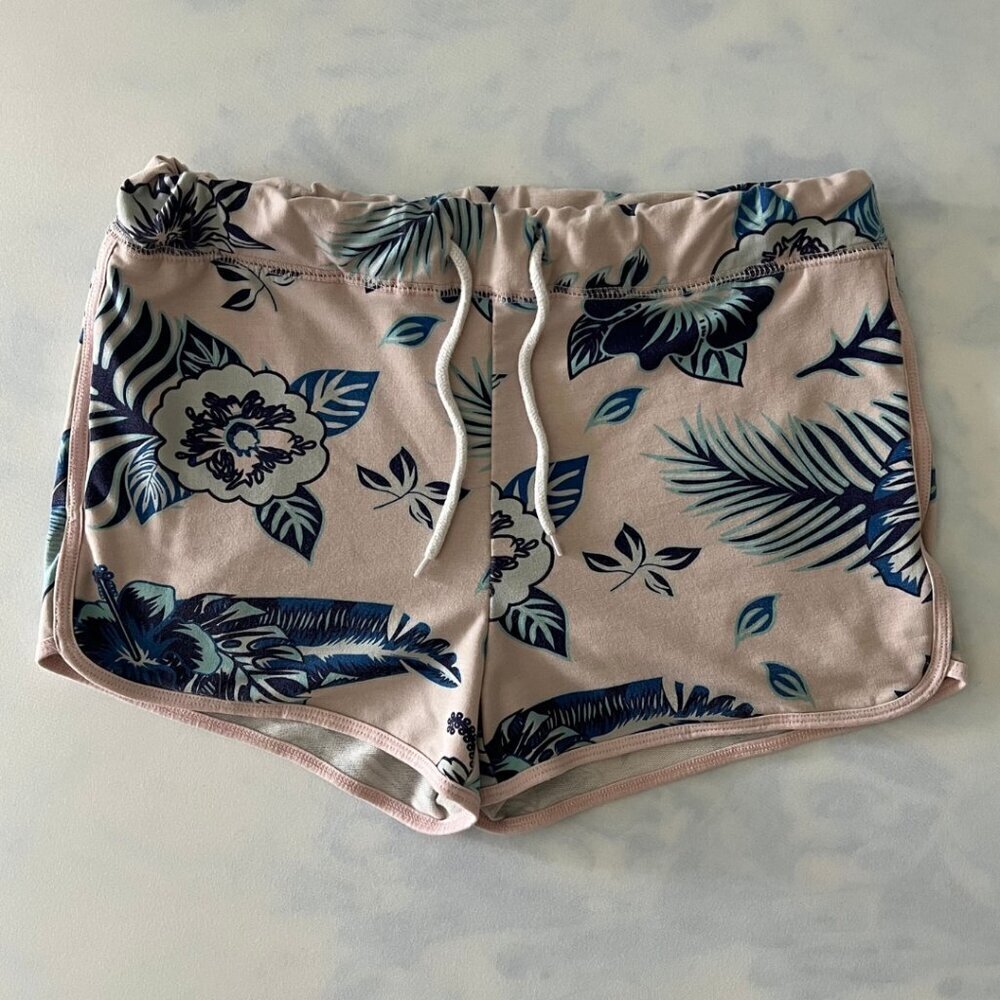Vitamin Sea Oceanside Tropical Floral y2k Pink & Blue Athletic Shorts